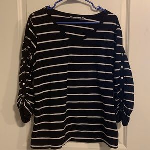 Susan Graver V-Neck 3/4 Sleeve Tunic